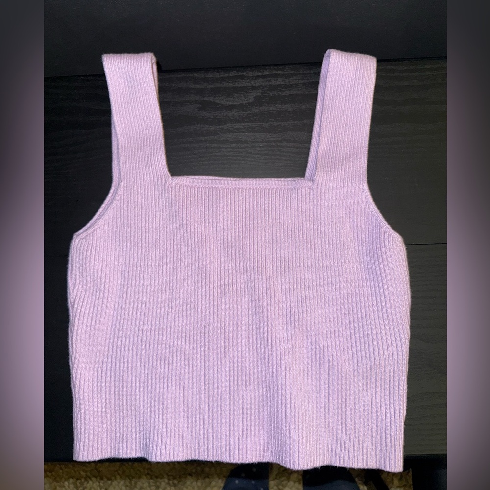 Lavender Ribbed Knit Women's Top
